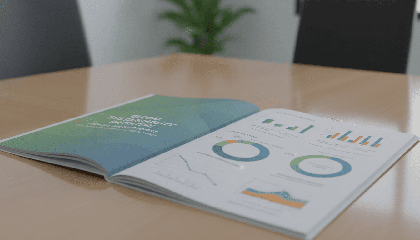 Auditable ESG data report showing environmental metrics and sustainability analytics